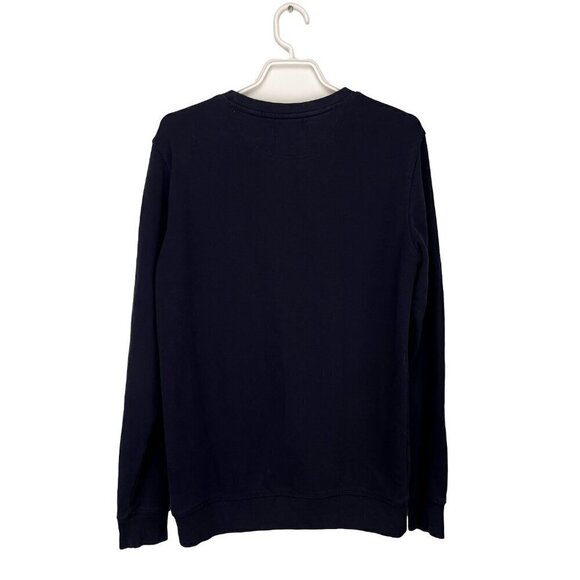 SUSPICIOUS ANTWERP Embroidered Skull Crew Neck Navy Blue Sweatshirt Size S - Picture 4 of 6